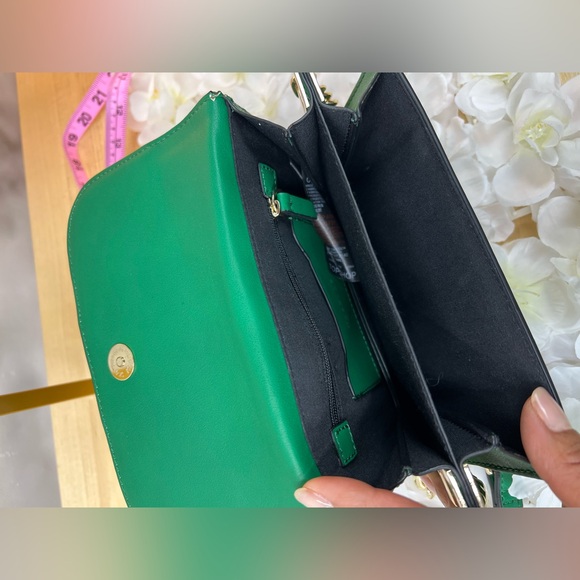 TopShop Green Crossbody Shoulder Bag with Gold Ring Detail - Picture 10 of 12